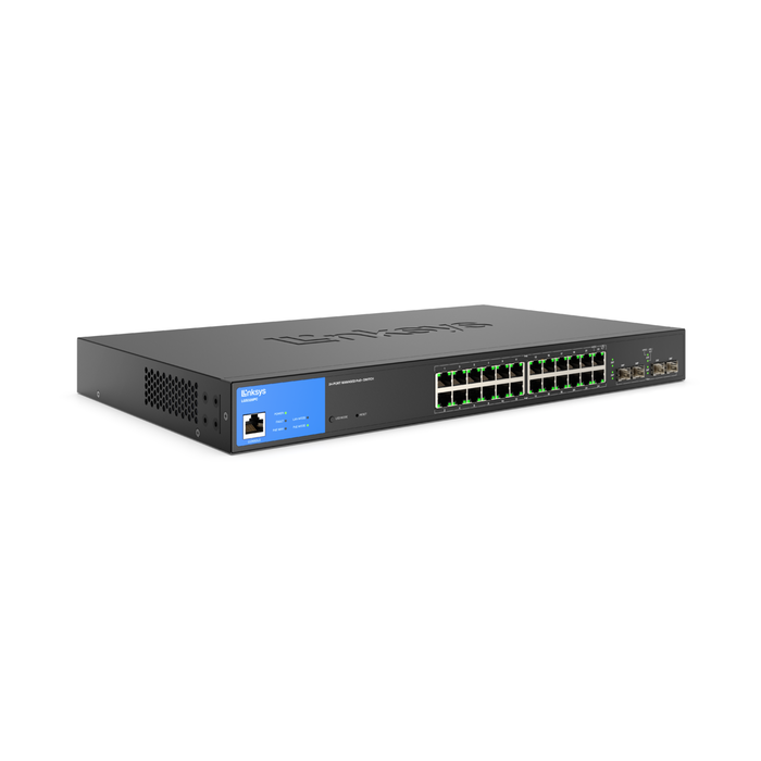 24-Port Managed Gigabit PoE+ Switch 250W with 4 1G SFP Uplinks TAA Compliant LGS328PC, , hi-res