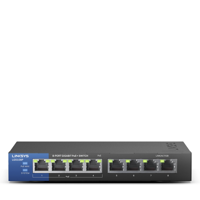 LGS108P 8-Port Business Desktop Gigabit PoE+ Switch, , hi-res