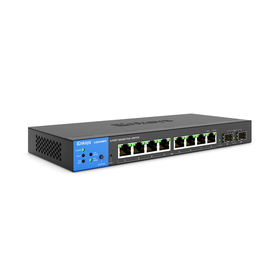 8-Port Managed Gigabit PoE+ Switch with 2 1G SFP Uplinks 110W